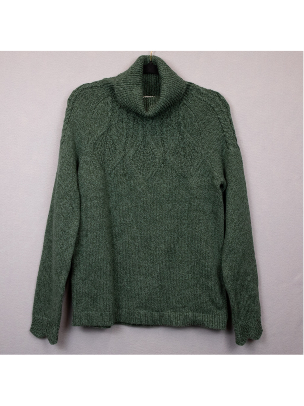 Sundance green knit turtleneck sweater-S